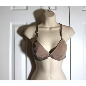 Anemone Nylon Triangle Bralette with Lacy Racerback sz L